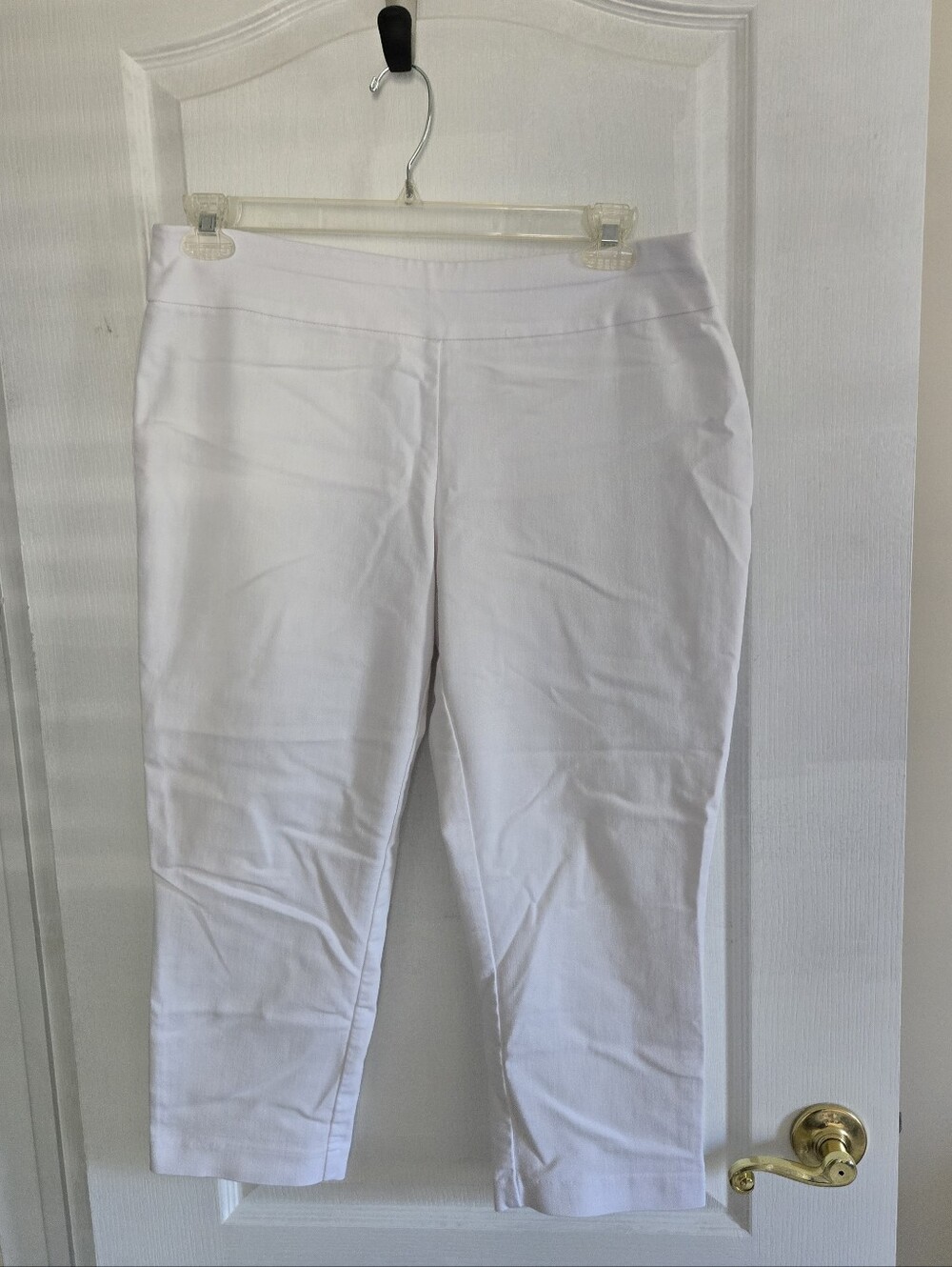 Croft & Barrow White Elastic Band Pants Size 14P Short